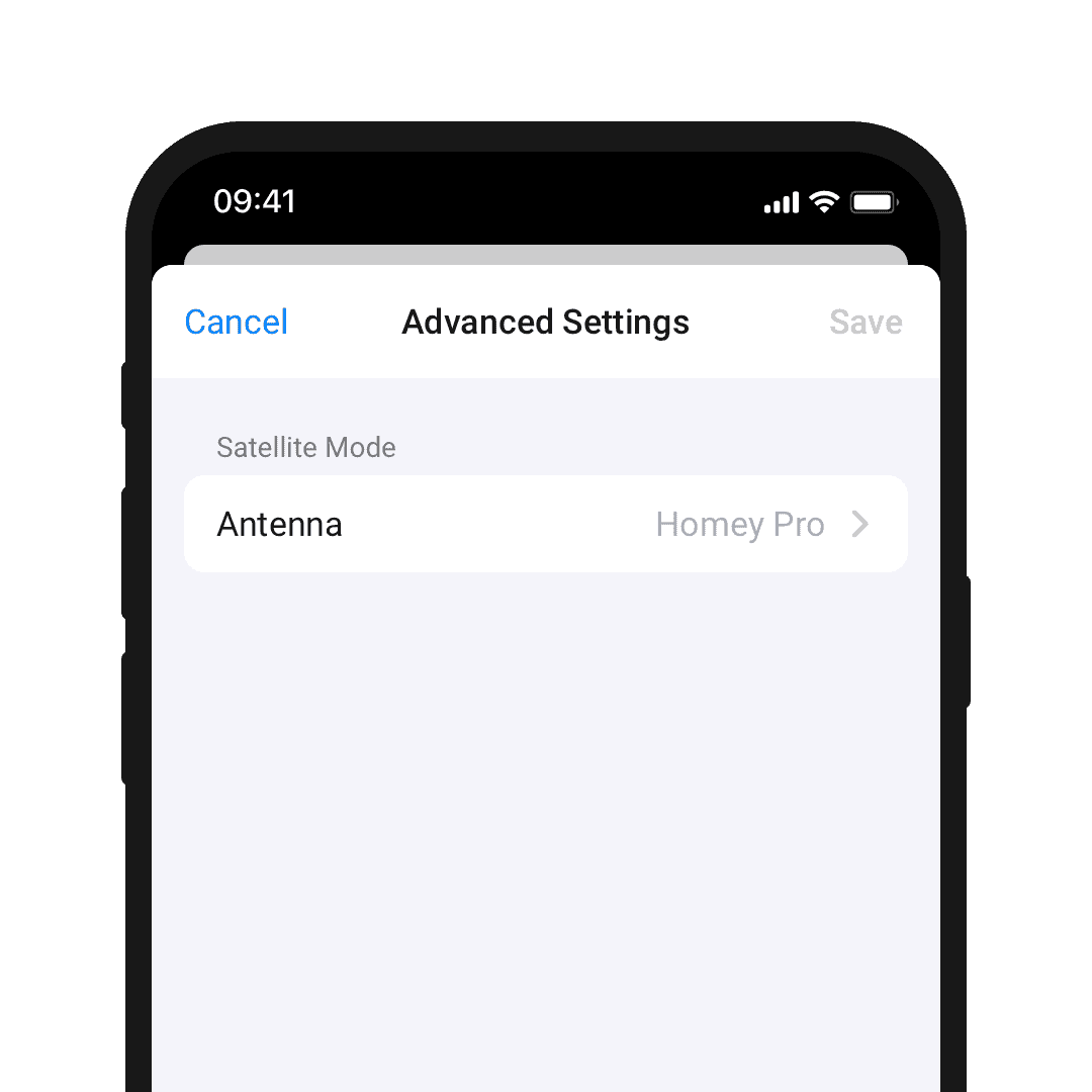 A phone screen showing Advanced Settings of a device