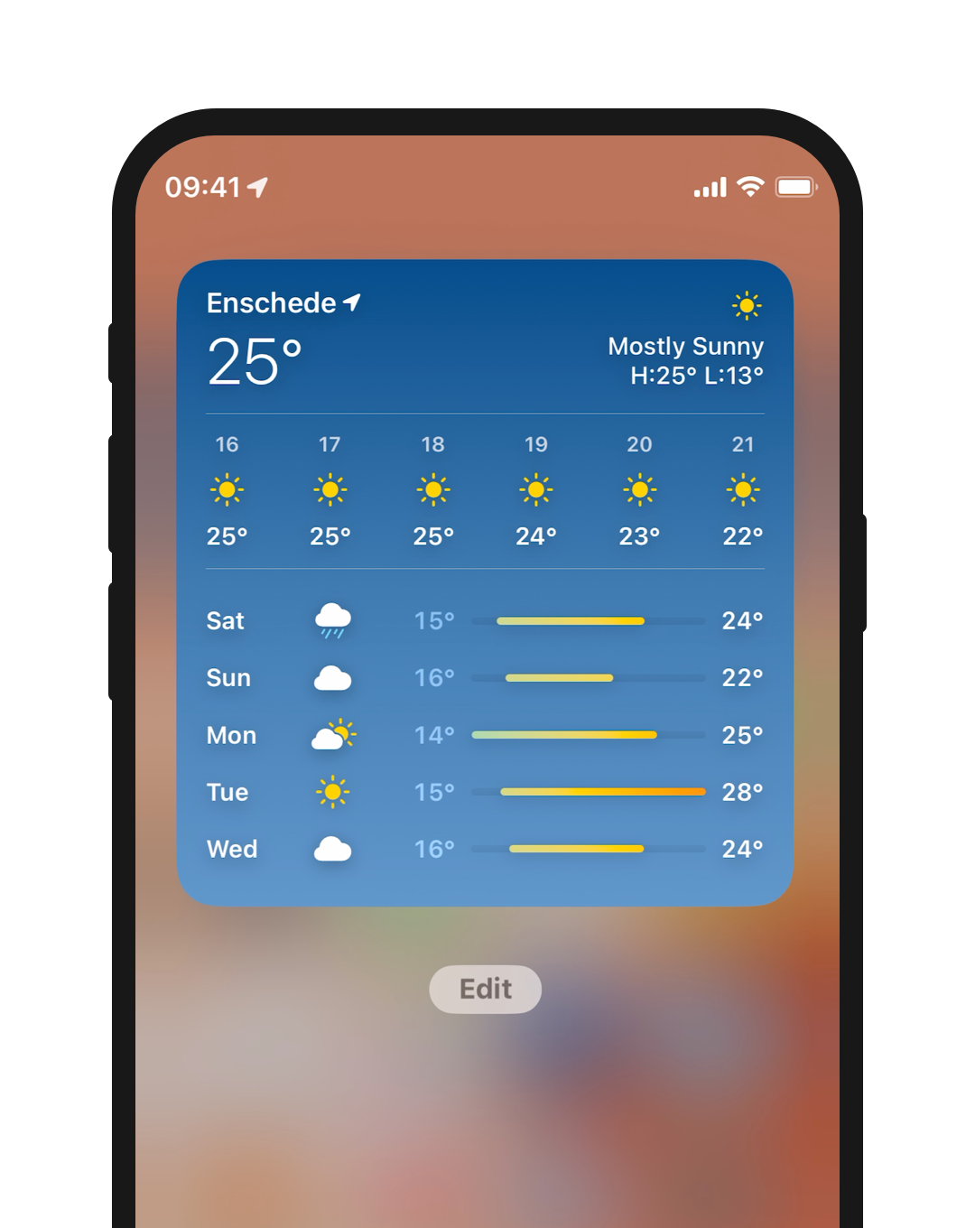 A phone screen displaying the Today View on an iPhone