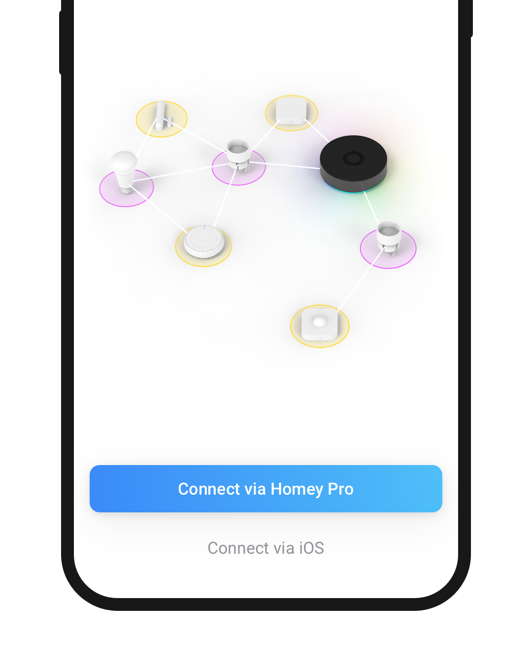 A phone screen showing the connection options for Matter devices