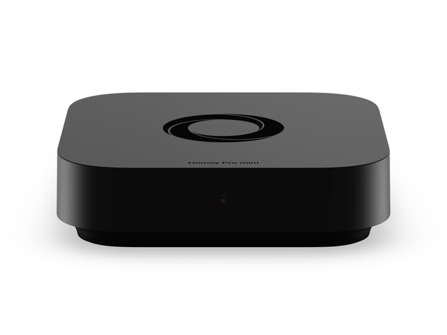 A Homey Pro mini device with its LED indicator turned off